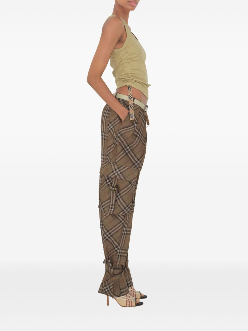checked cargo trousers - 4