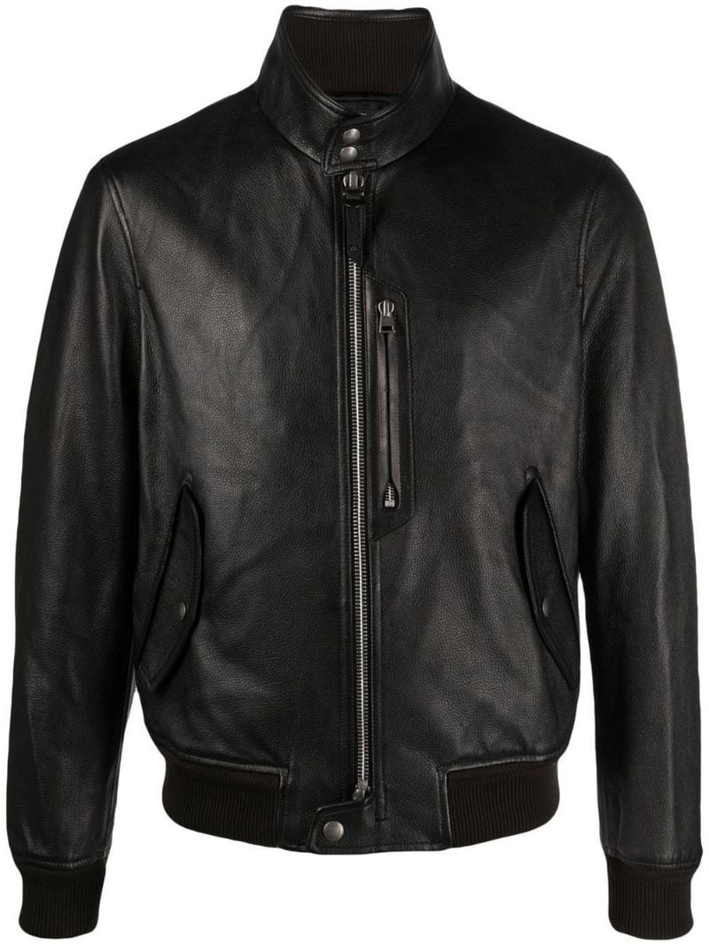 TOM FORD stand-collar leather jacket farfetch REVERSIBLE