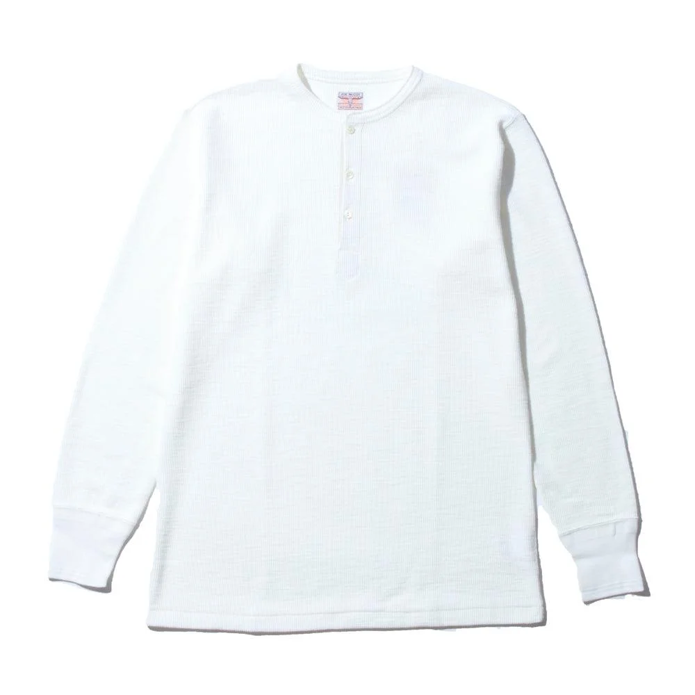 The Real McCoy's Western Cardigan Stitch Henley White - 1