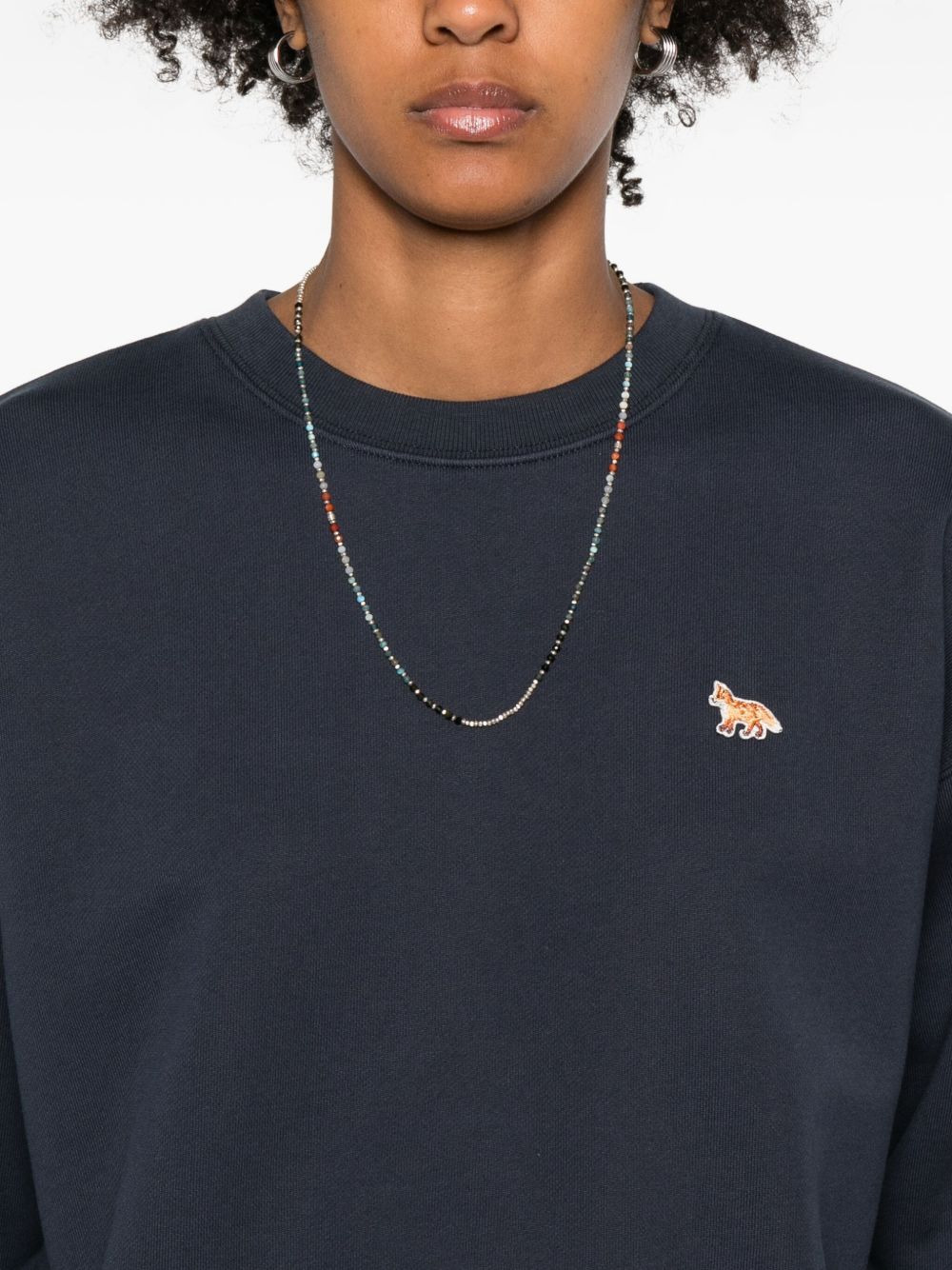 fox-embroidered cotton sweatshirt - 5