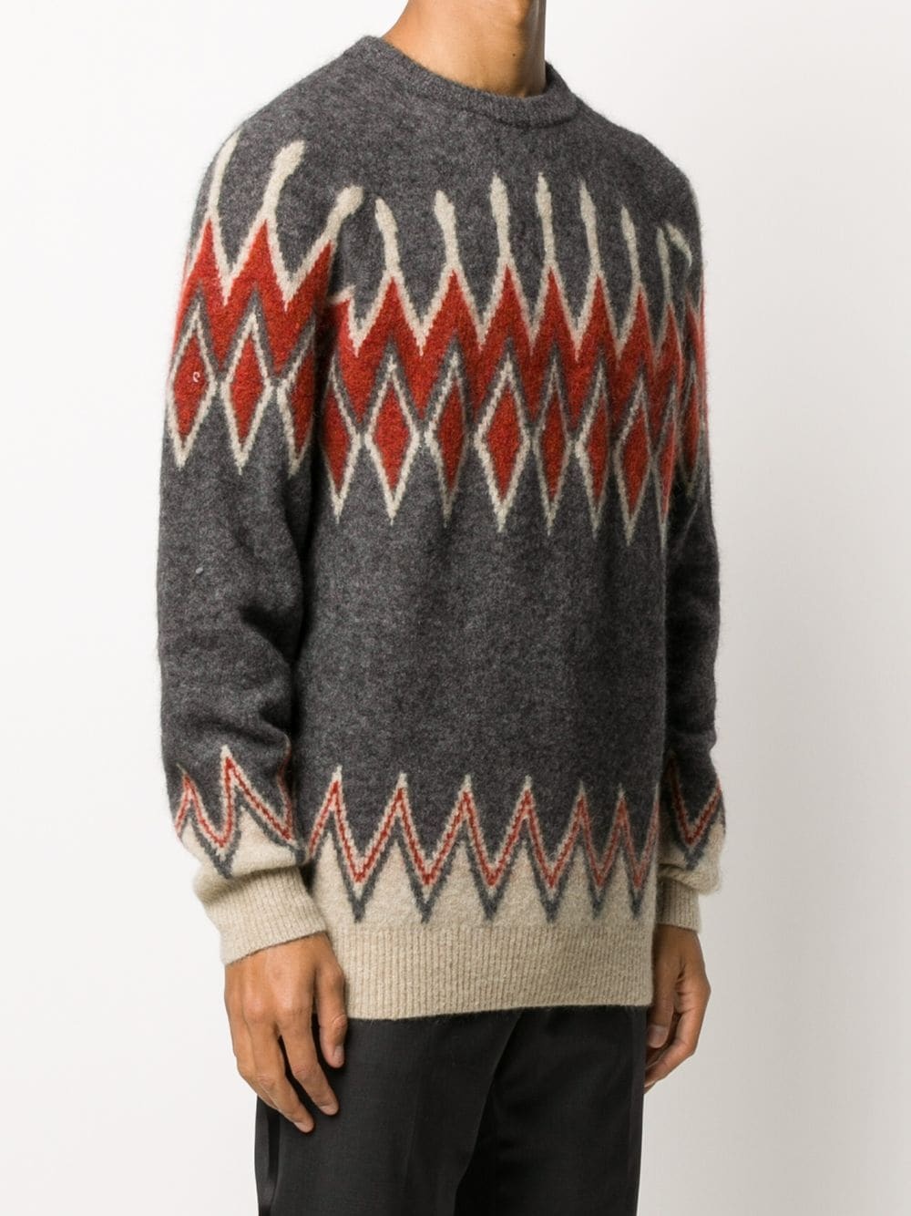 crew-neck argyle sweater  - 3