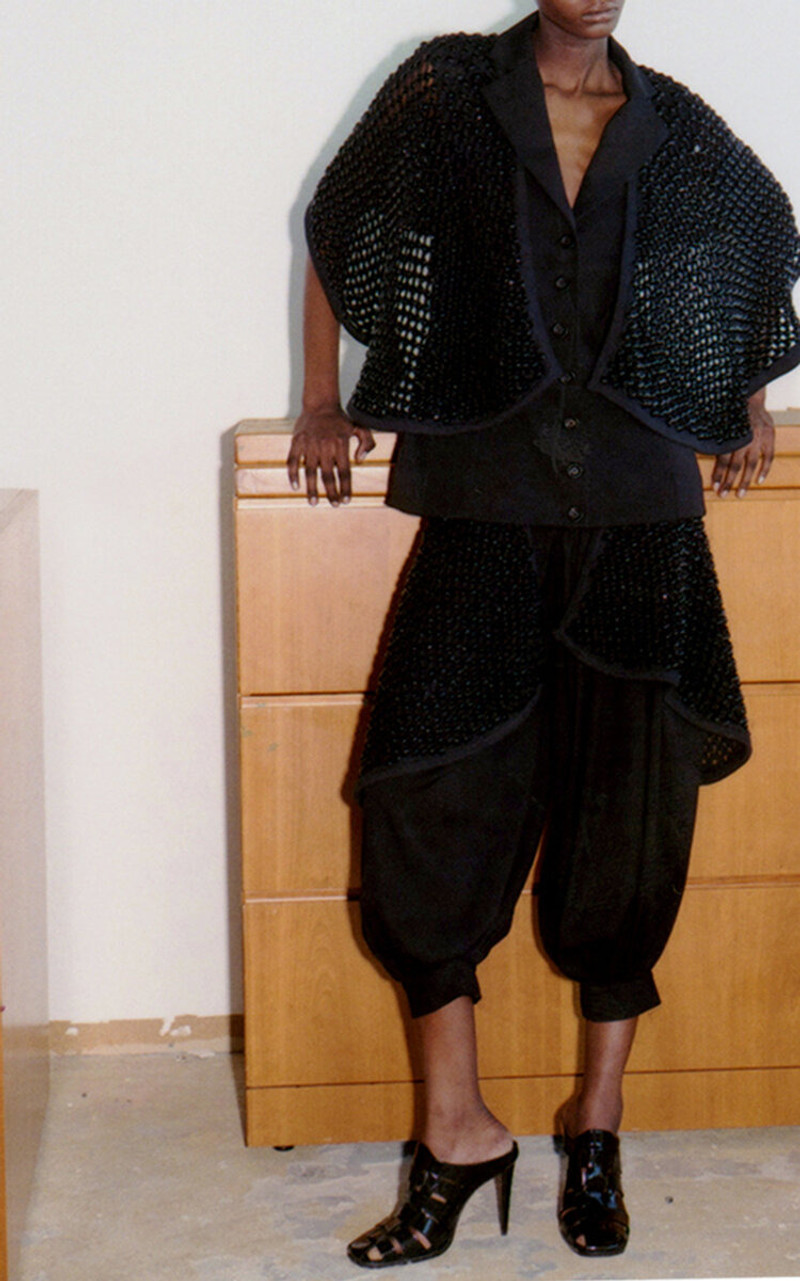 diotima Crystal-Embellished Knit Capelet black outlook