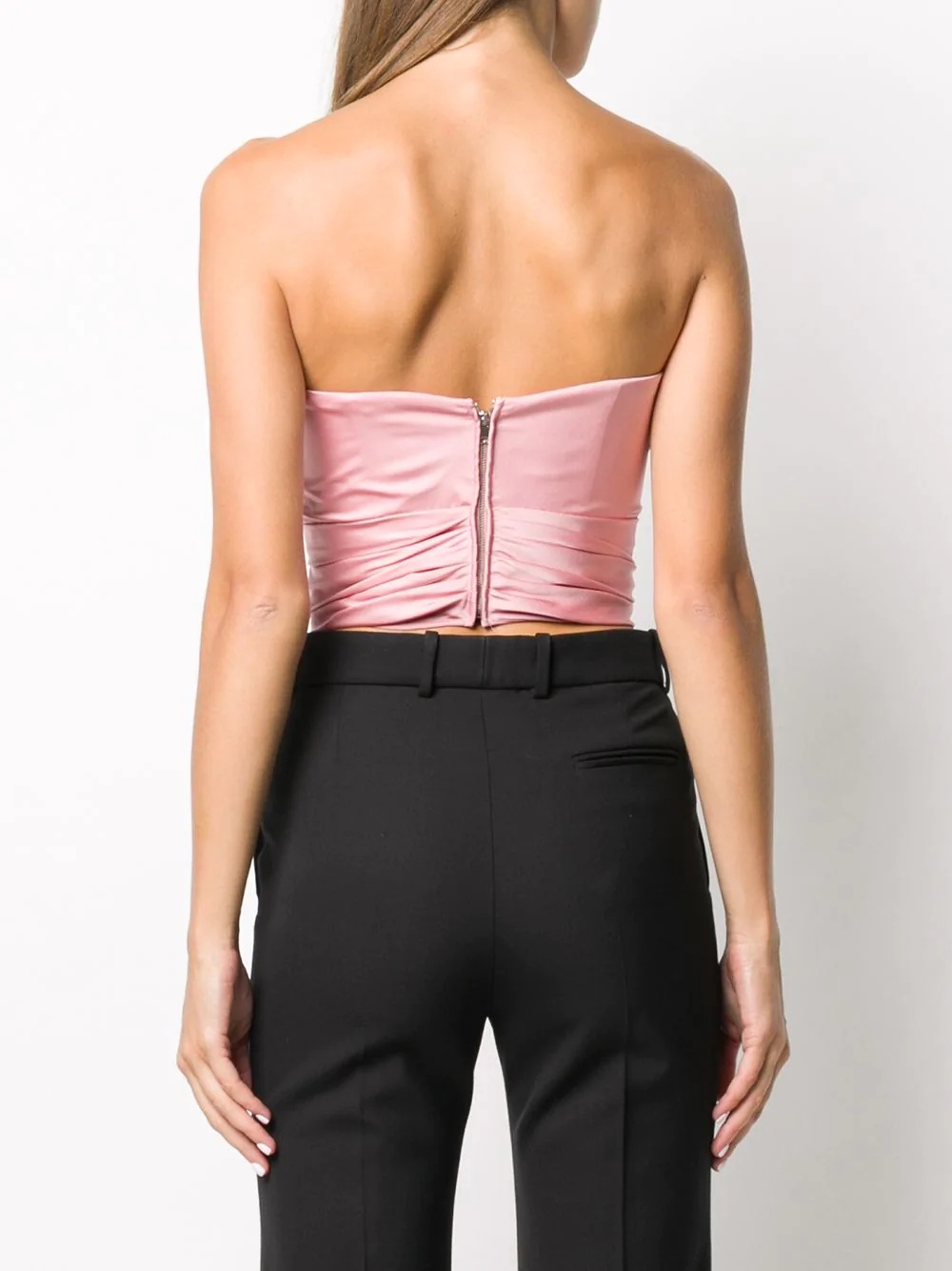 strapless silk bustier - 4