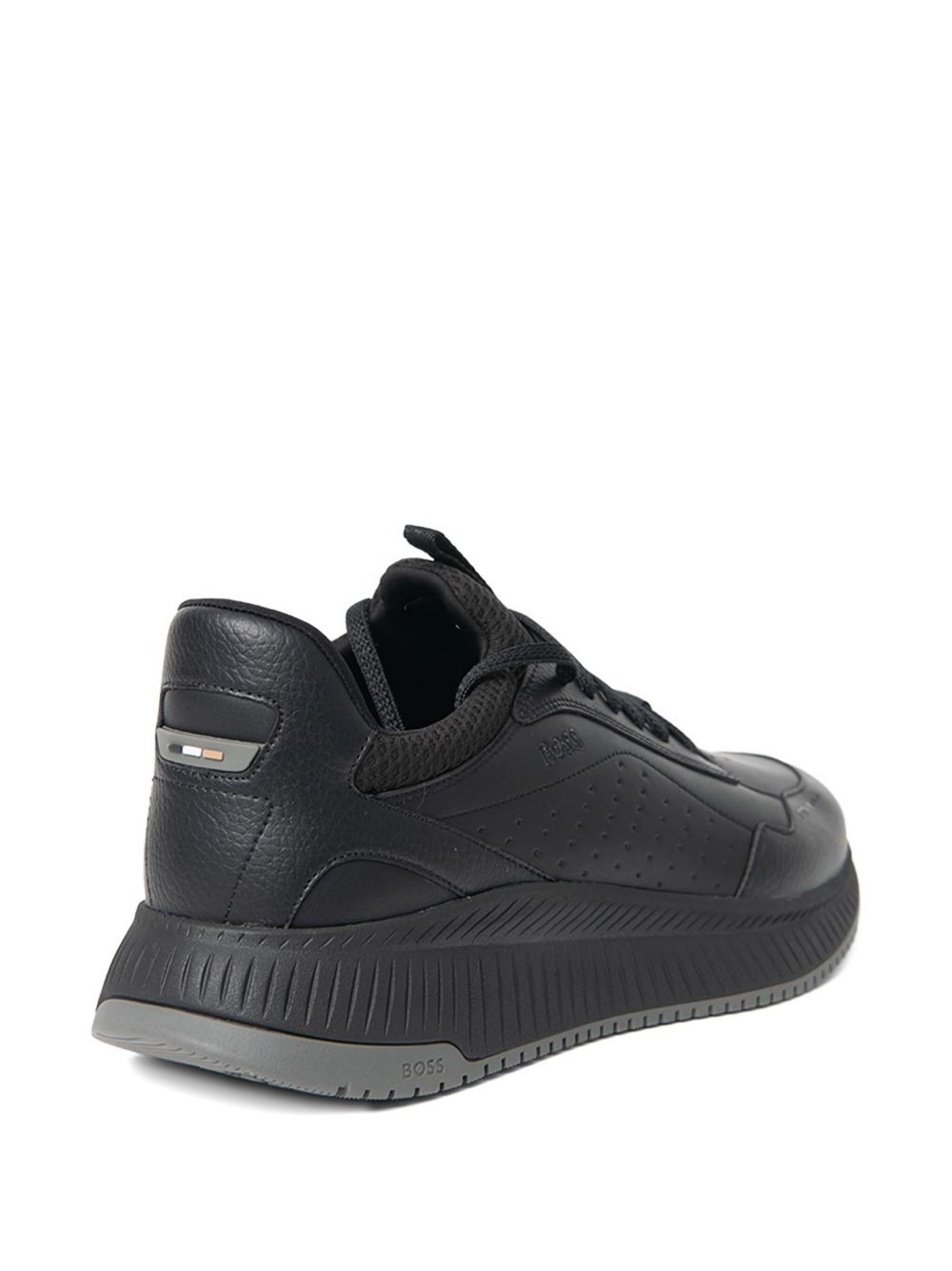 perforated lace-up sneakers - 3