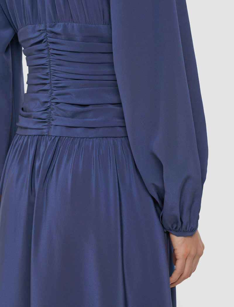 Leila Crepe de Chine Knot Silk Dress 4