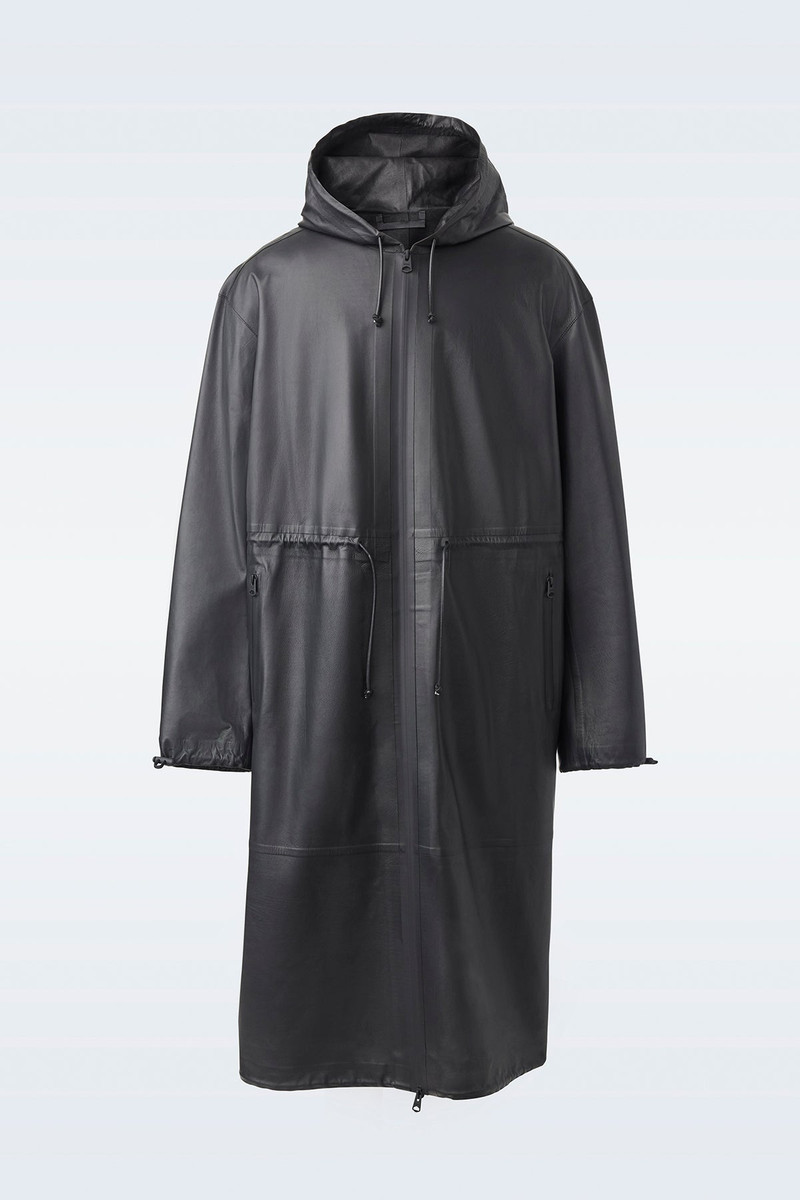 MACKAGE ALBAN Monochromatic leather coat with hood outlook