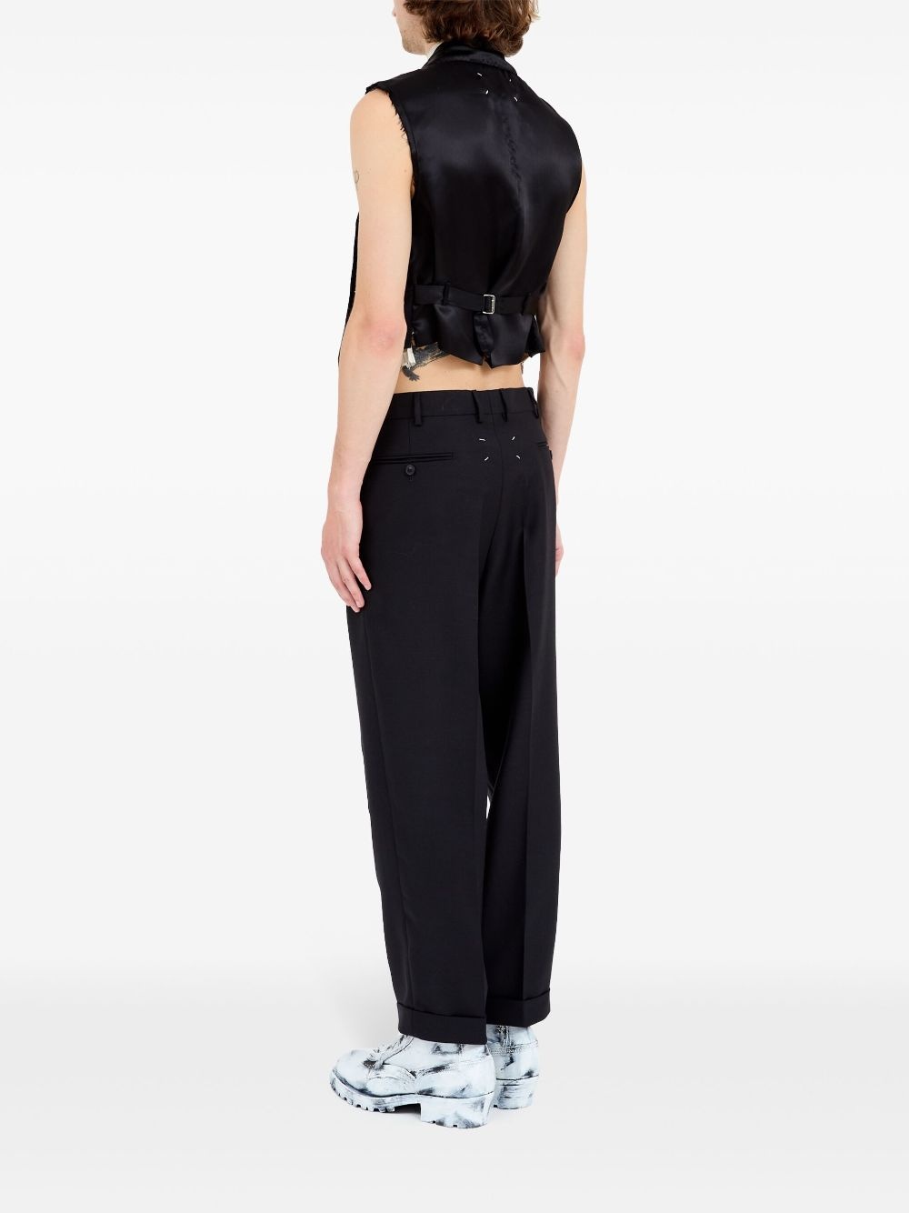 striped-panel waistcoat - 5