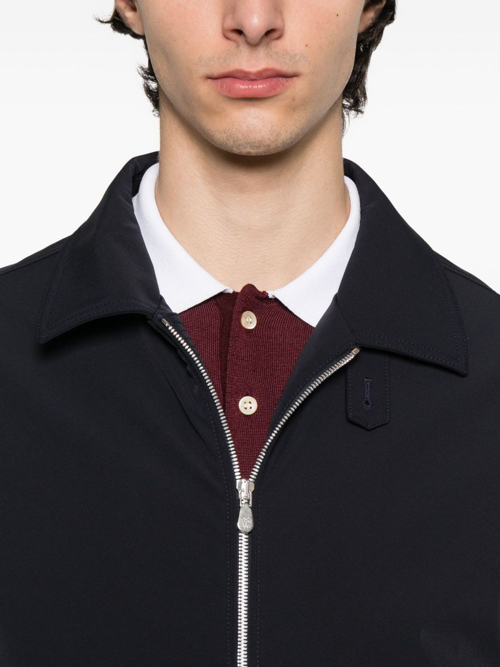 zip-fastening elasticated-hem bomber jacket - 5