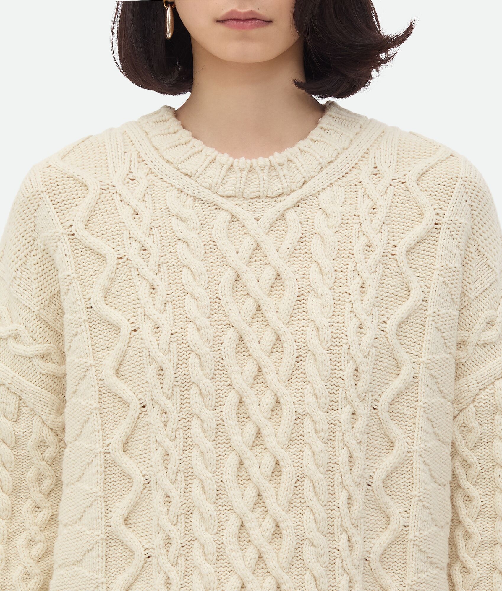 Aran Cable Wool Jumper - 4