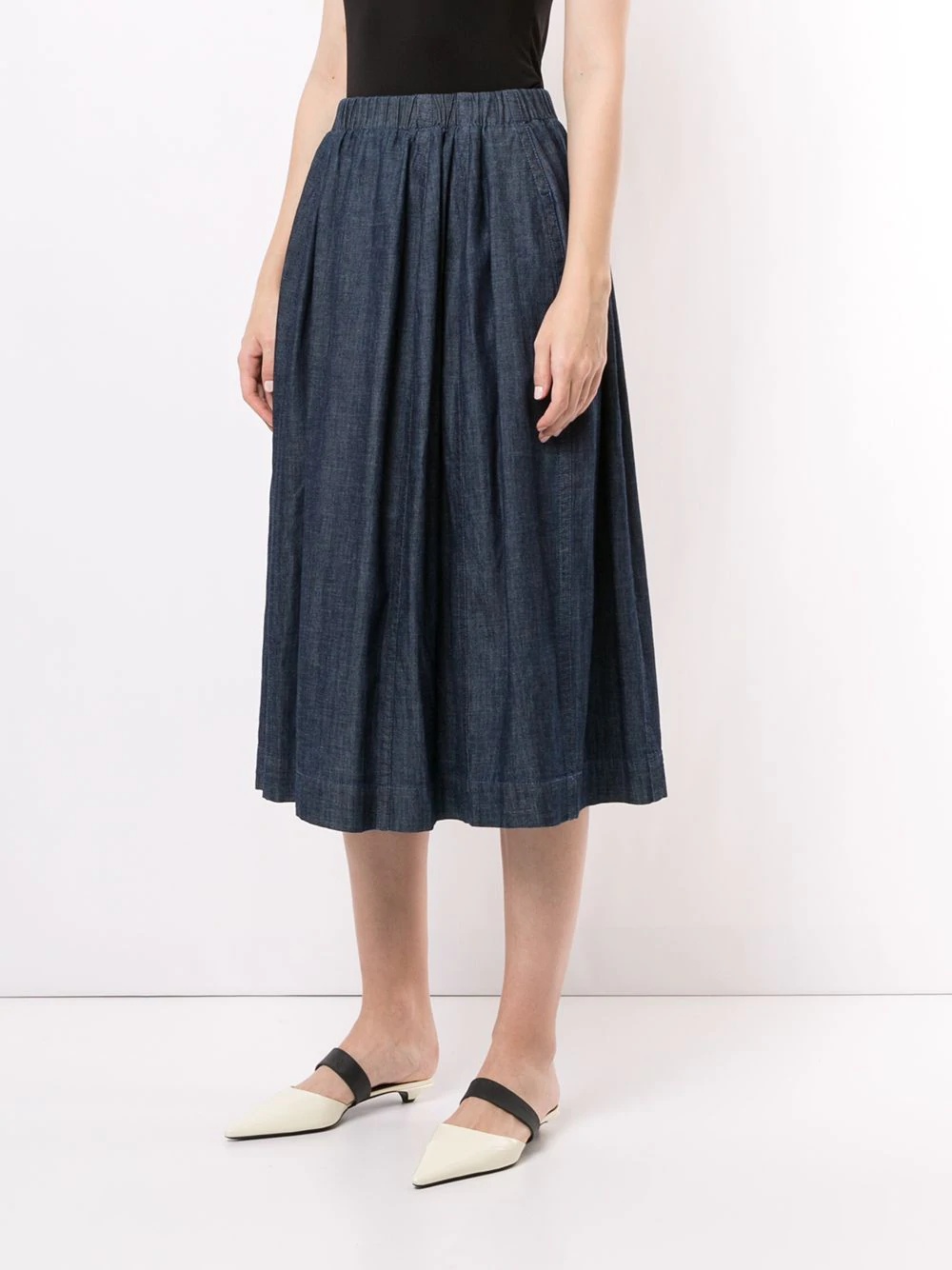 denim midi skirt  - 3