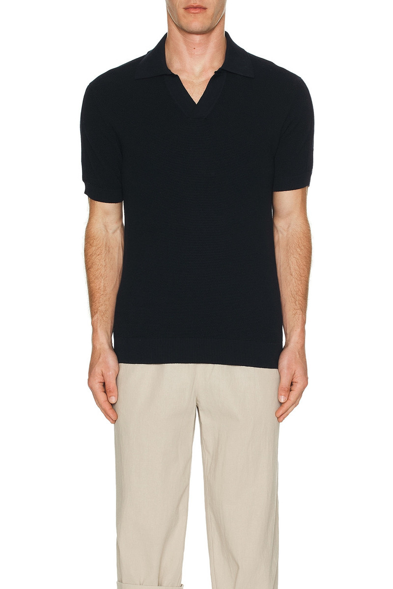 FRESCOBOL CARIOCA Rino Str Cotton Salt And Pepper Stitch Ss Knitted Polo outlook