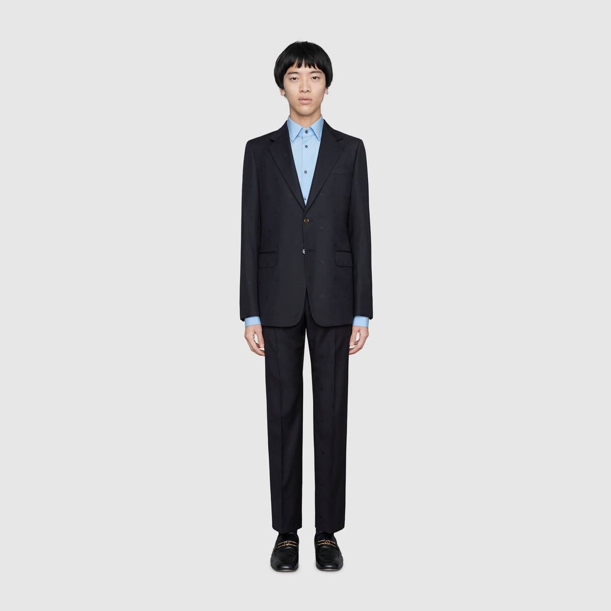 Straight fit bee wool gabardine suit - 3