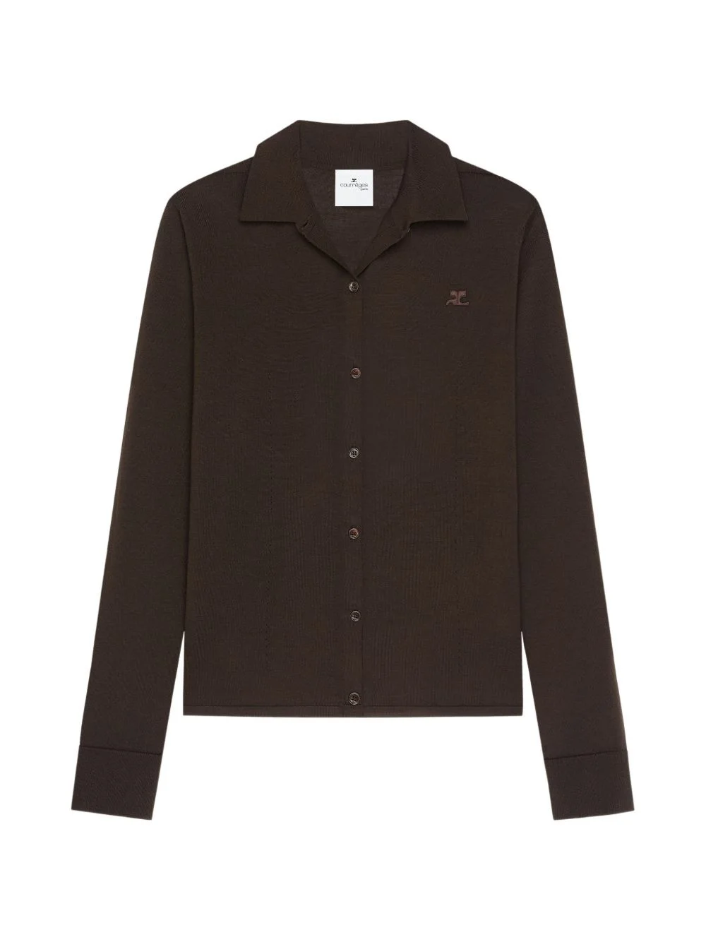 notched-collar cardigan - 1
