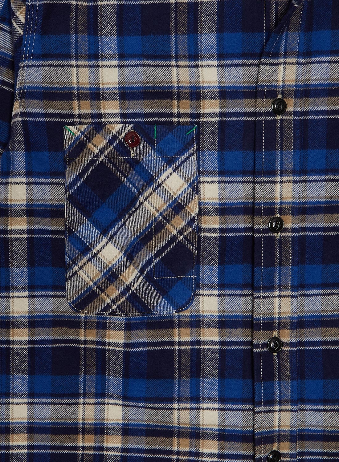 FOB Factory Heavy Nel Work Shirt Blue - 4