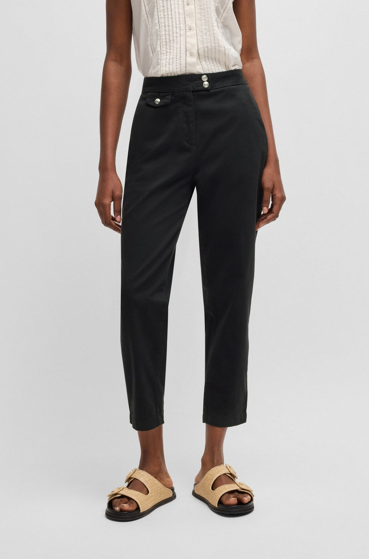 CASUAL CHINOS IN STRETCH-COTTON SATIN - 2