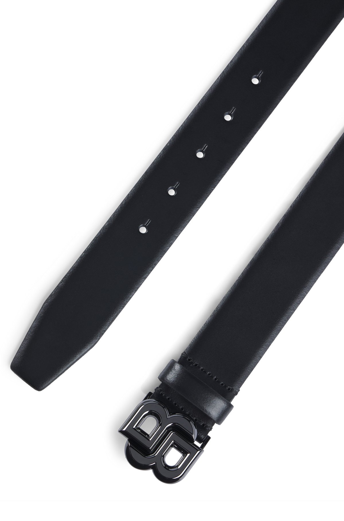 ITALIAN-LEATHER BELT WITH DOUBLE B MONOGRAM BUCKLE - 3