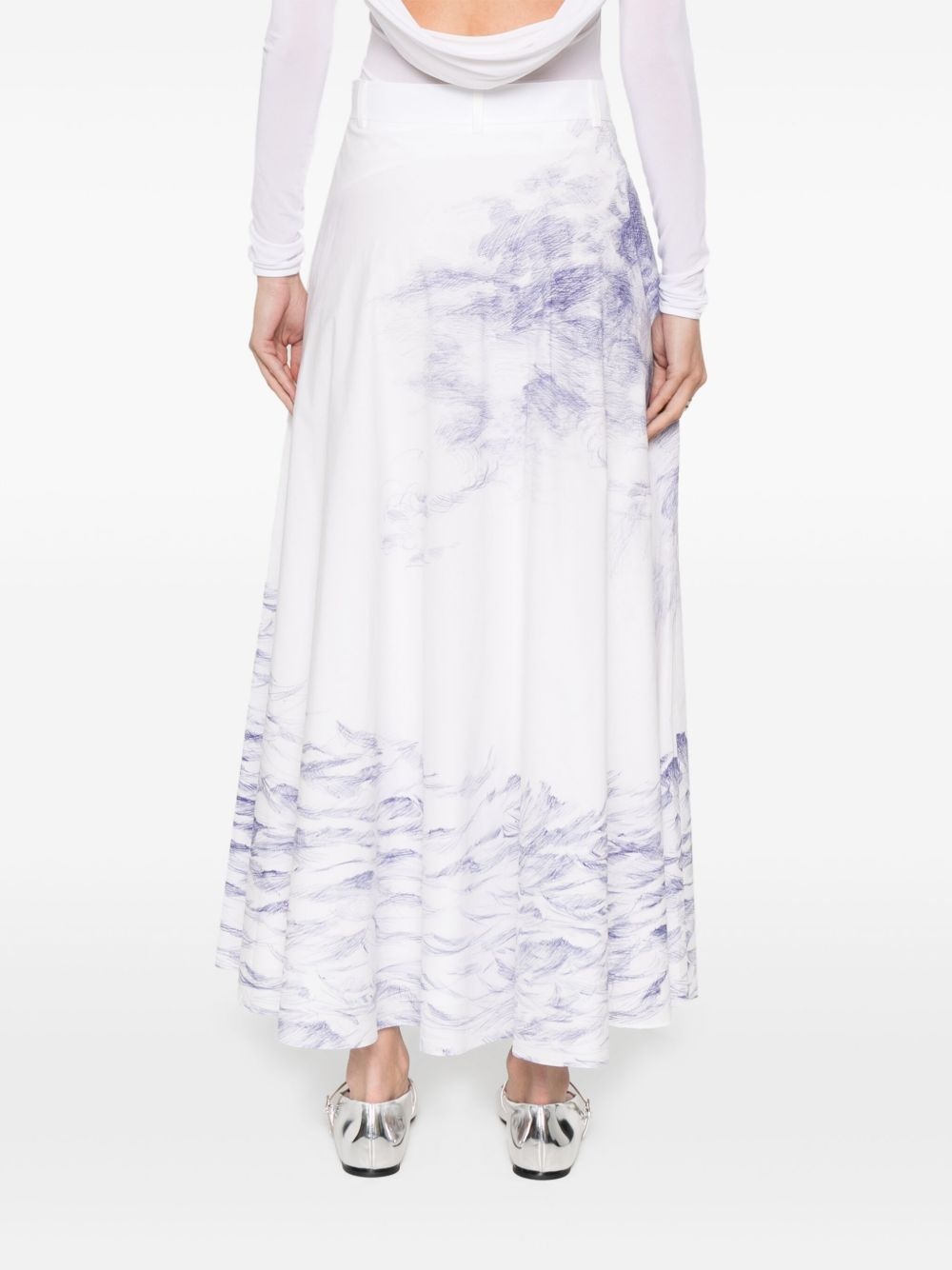 x Popeye and Olive Oyl illustration-style-print maxi skirt - 4