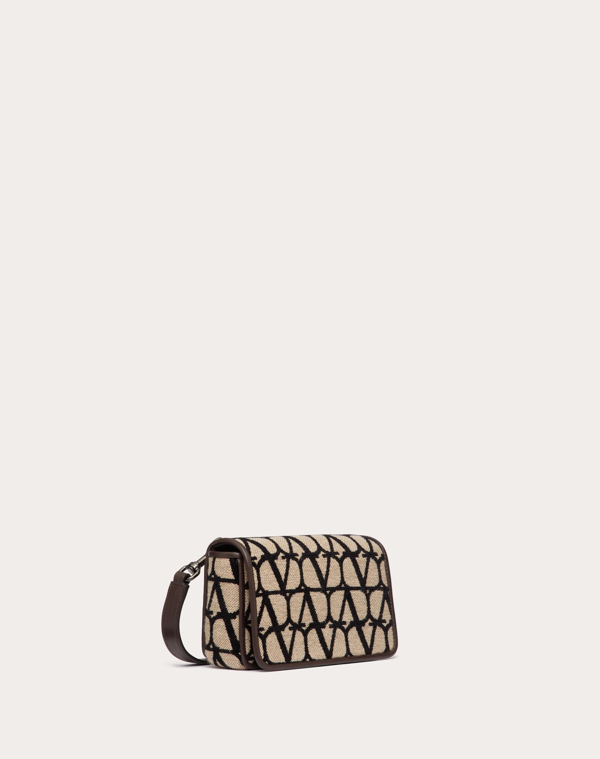 TOILE ICONOGRAPHE SHOULDER STRAP POUCH WITH LEATHER DETAILS - 3