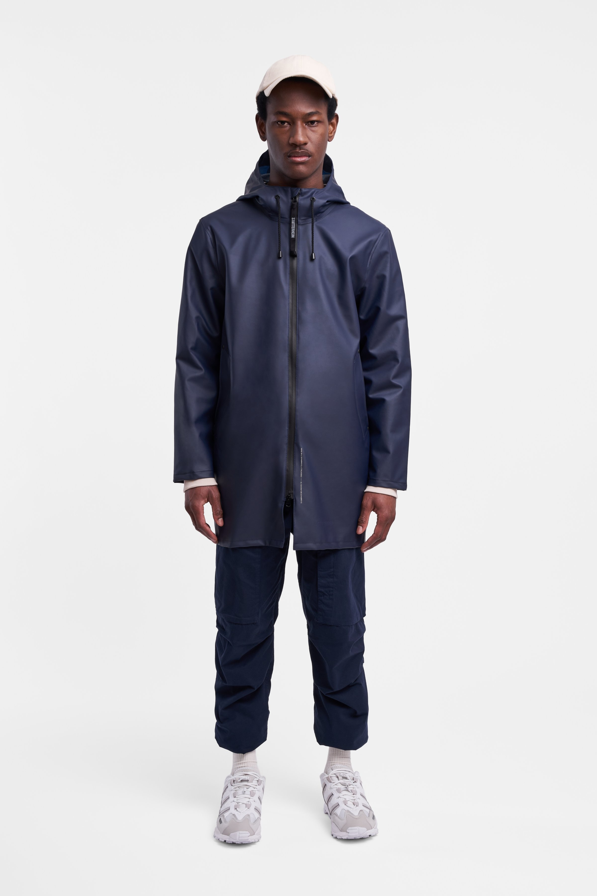 Stockholm Lightweight Zip Raincoat Navy - 2