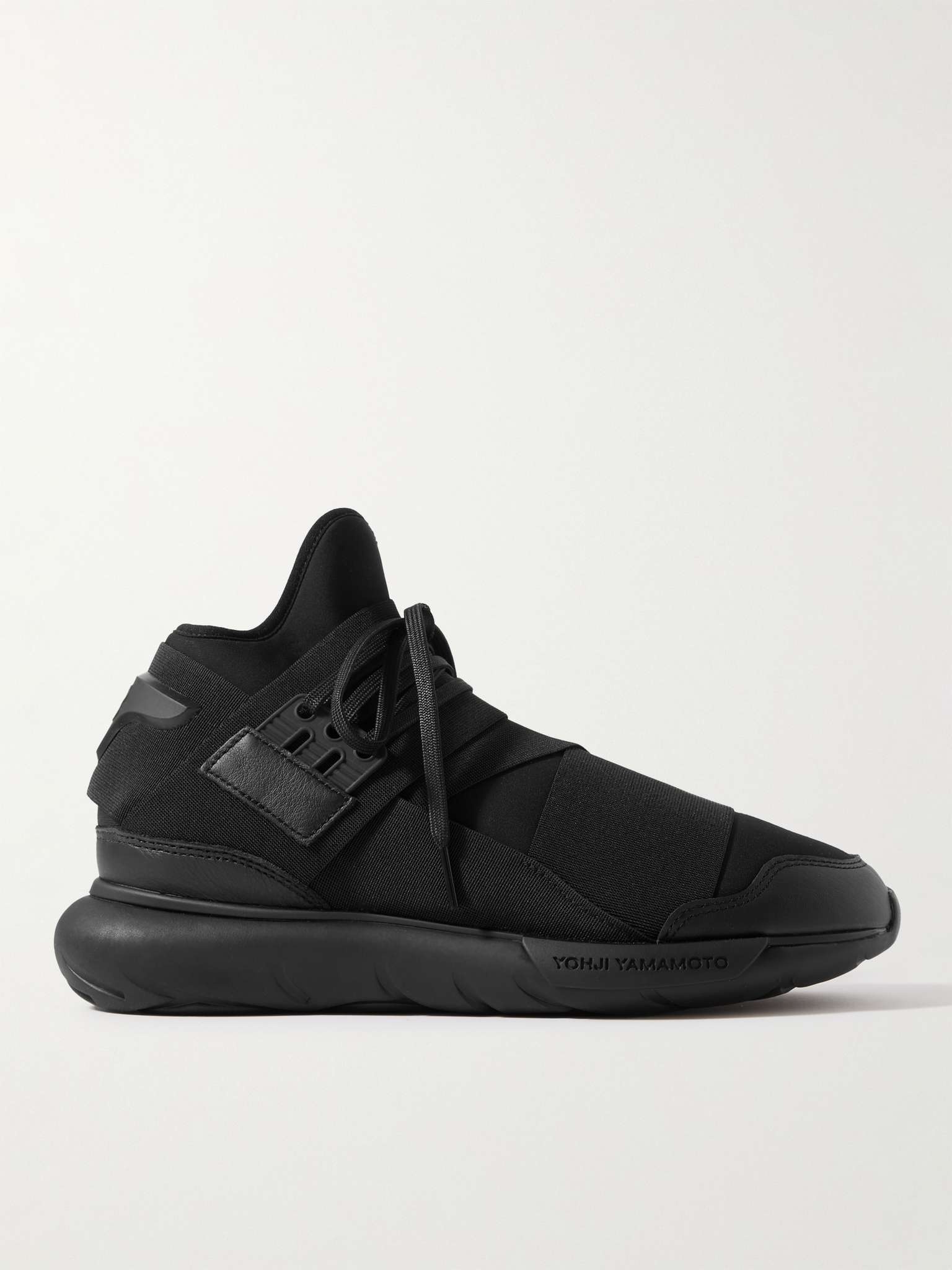 Y 3 Qasa Neoprene Webbing and Rubber High Top Sneakers REVERSIBLE