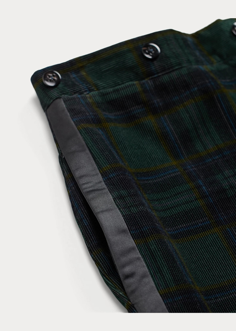Slim Fit Plaid Corduroy Tuxedo Trouser 9