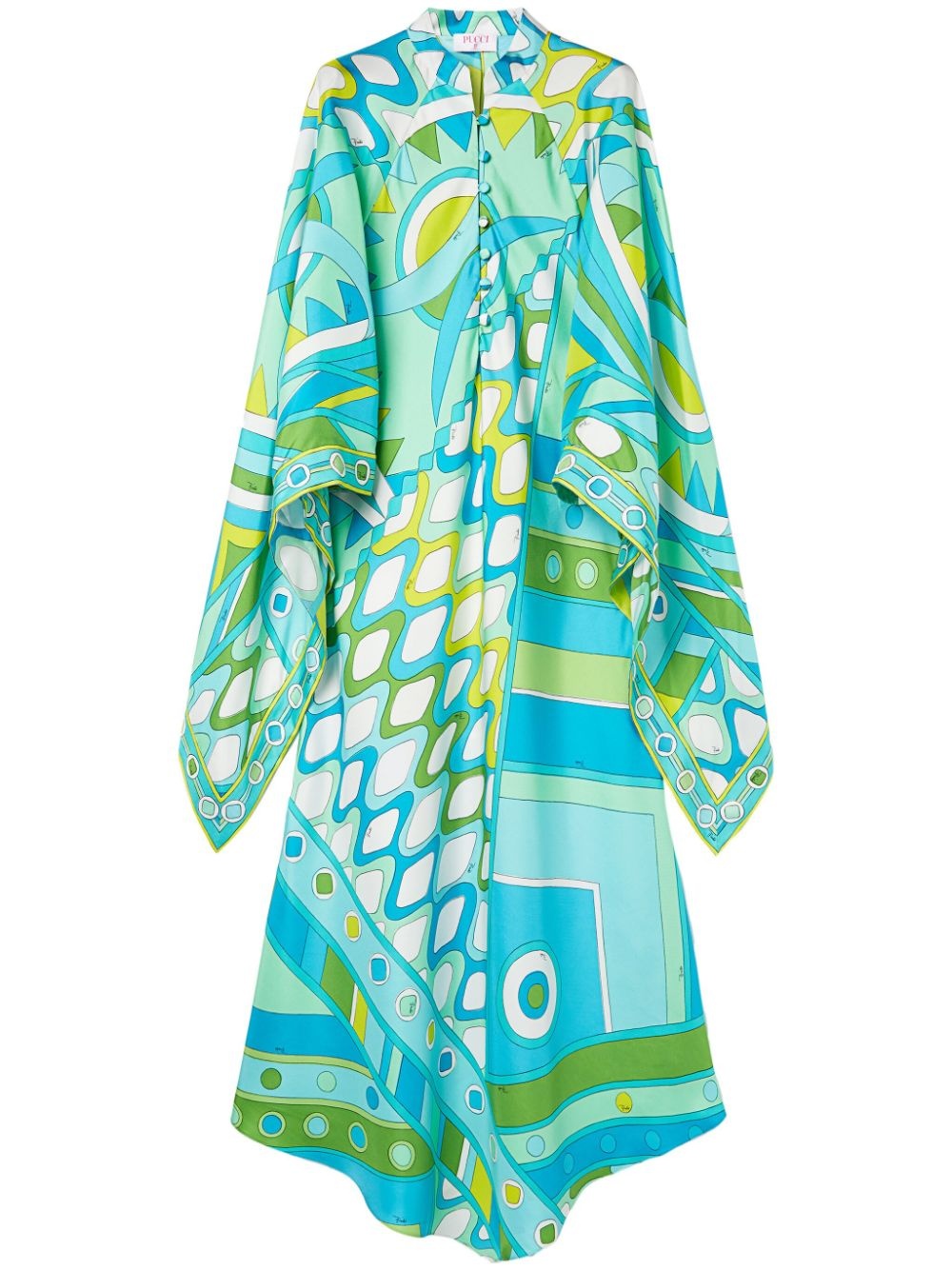 Vivara-print silk kaftan dress - 1