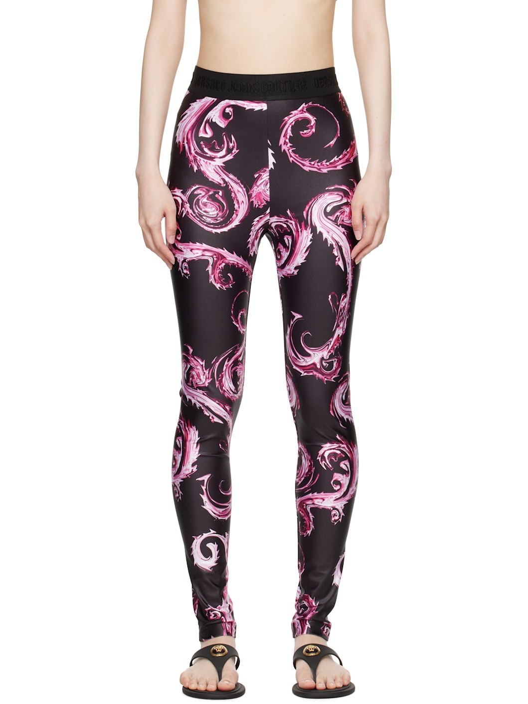 Black & Pink Chromo Couture Leggings - 1