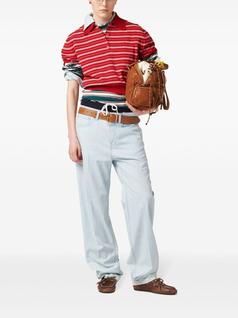 Miu Miu intarsia-knit logo polo shirt outlook