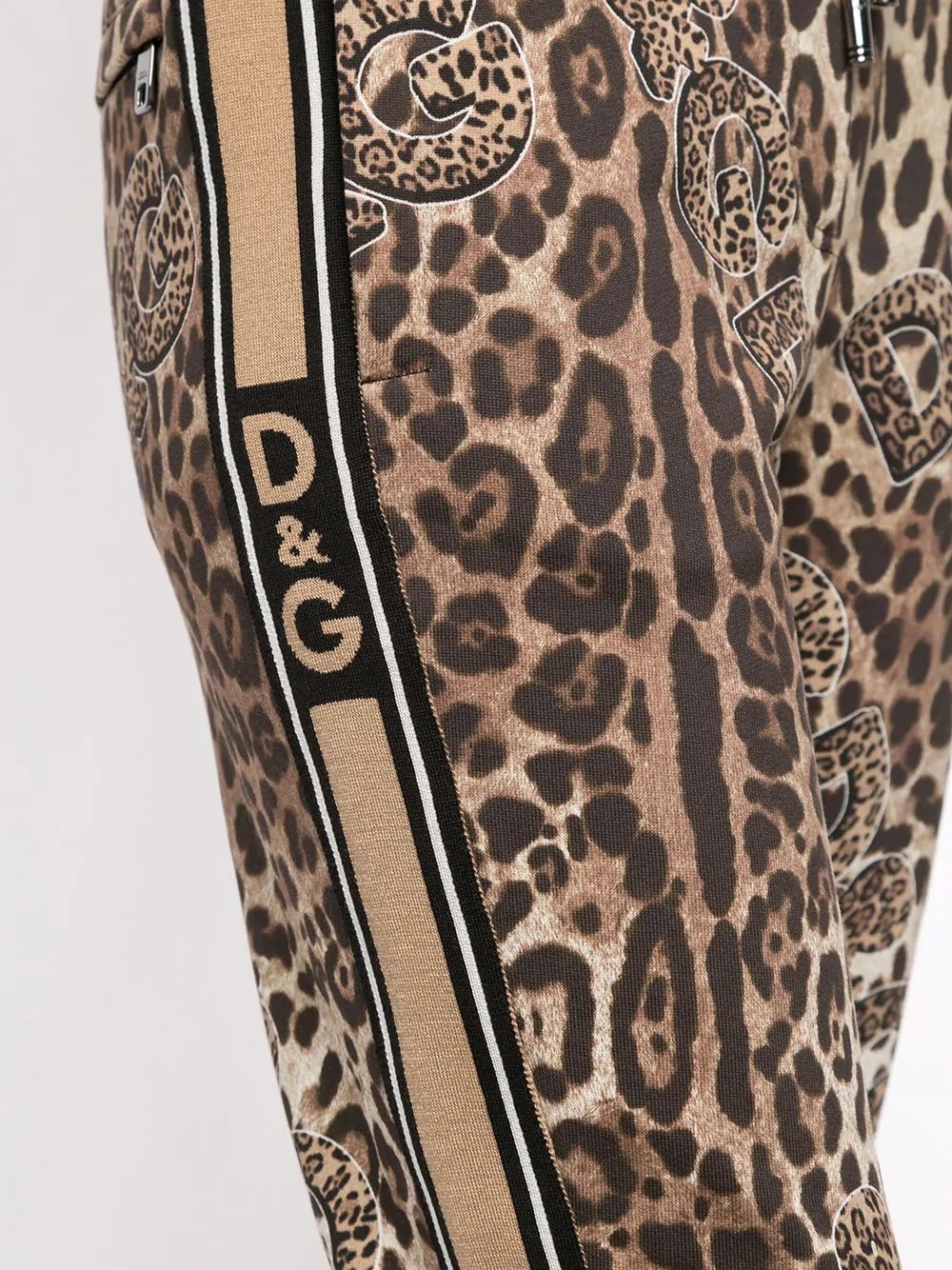 leopard logo print track pants - 5