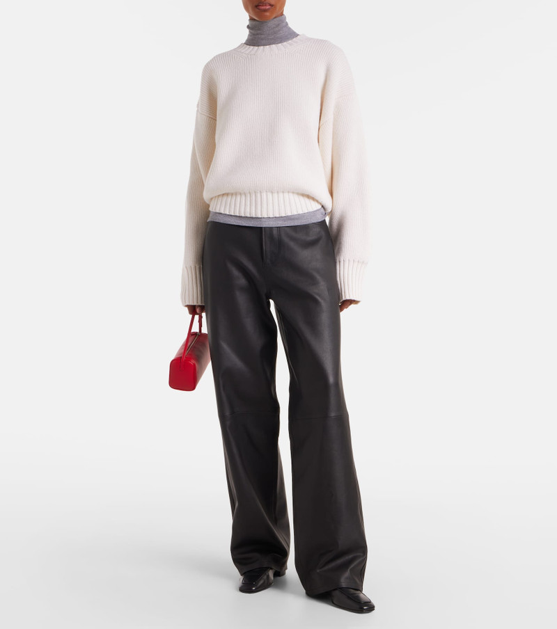 RÓHE High-rise leather wide-leg pants outlook