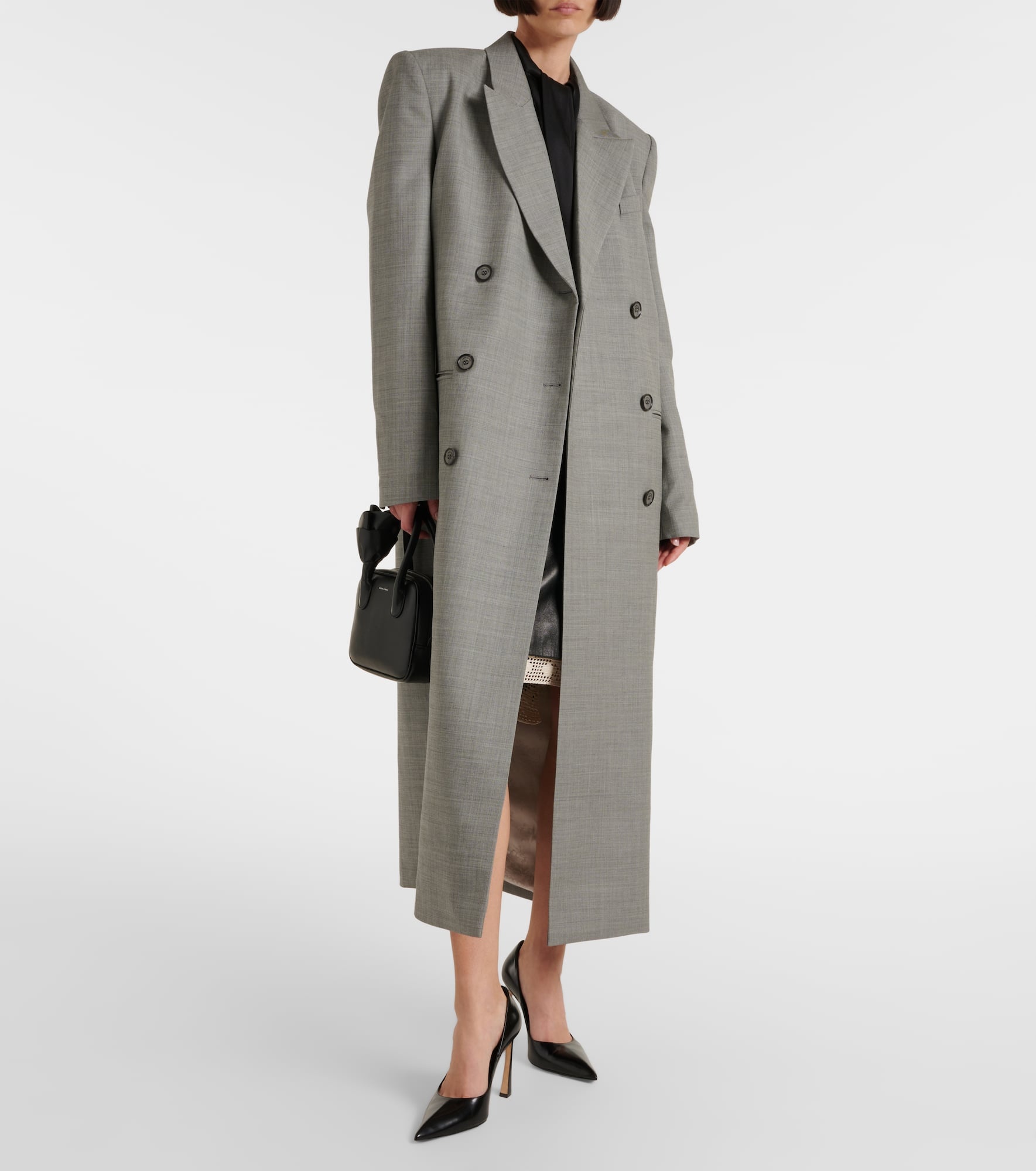 Double-breasted wool coat - 2