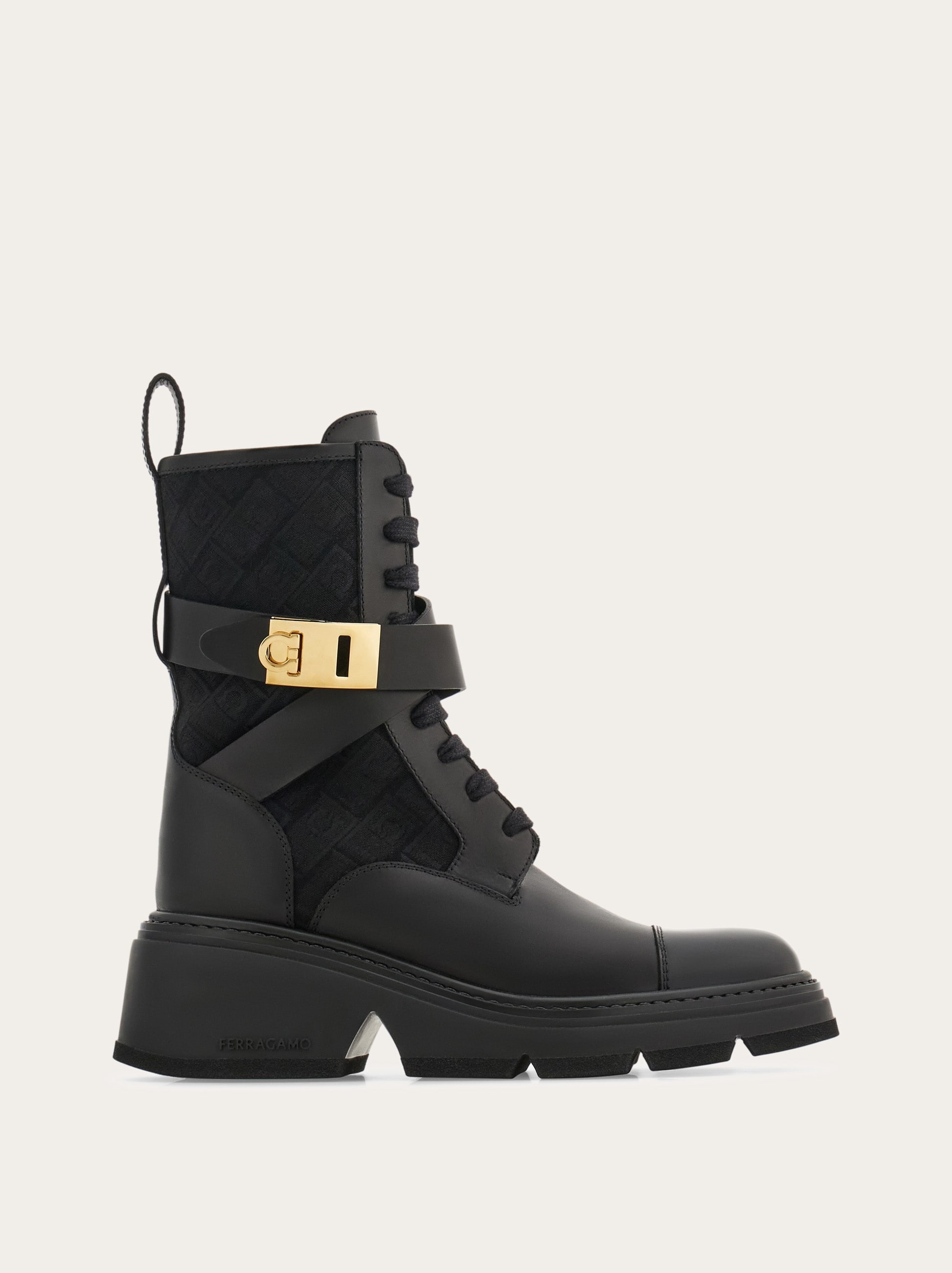 Ferragamo Monogram combat boot - 1