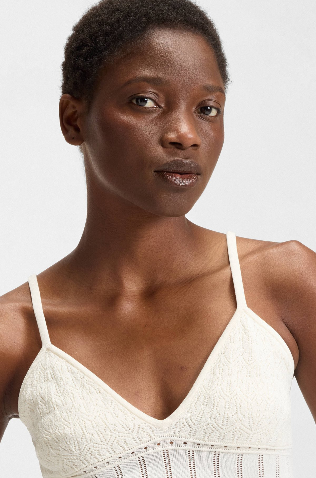 KNITTED TOP IN STRETCH FABRIC WITH MIXED STRUCTURES - 5