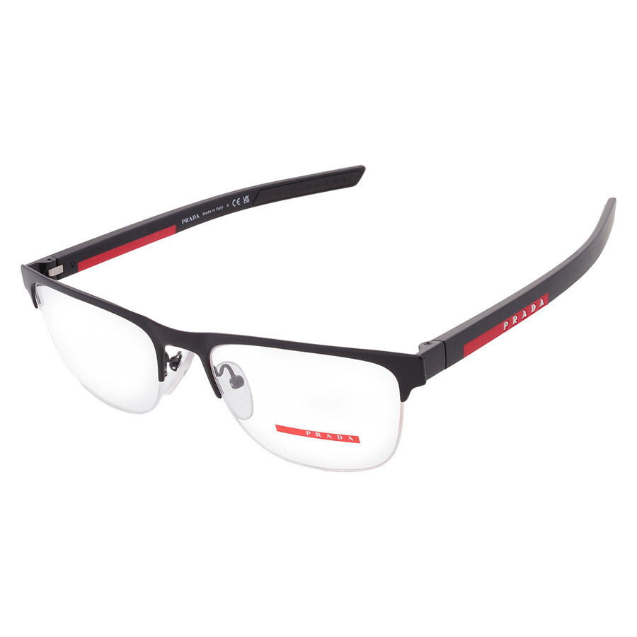 Prada Linea Rossa Demo Rectangular Men's Eyeglasses PS 51QV 1BO1O1 57 - 3