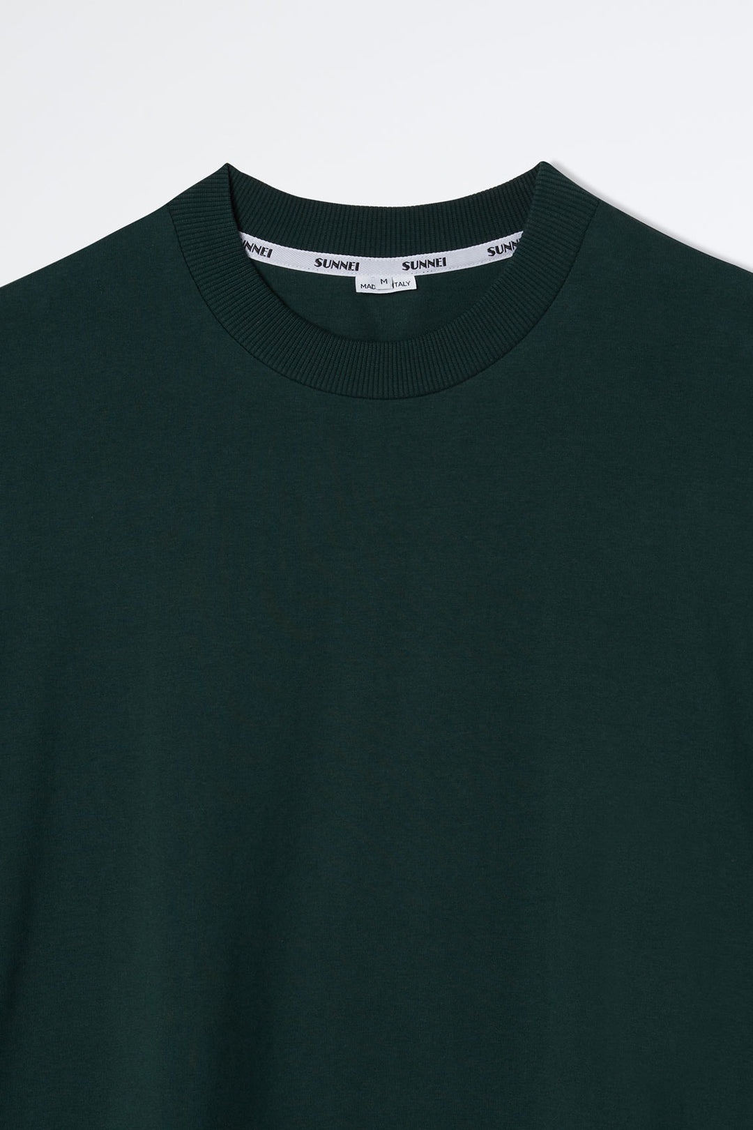 DARK GREEN T-SHIRT WITH STRIPED DETAIL - 6