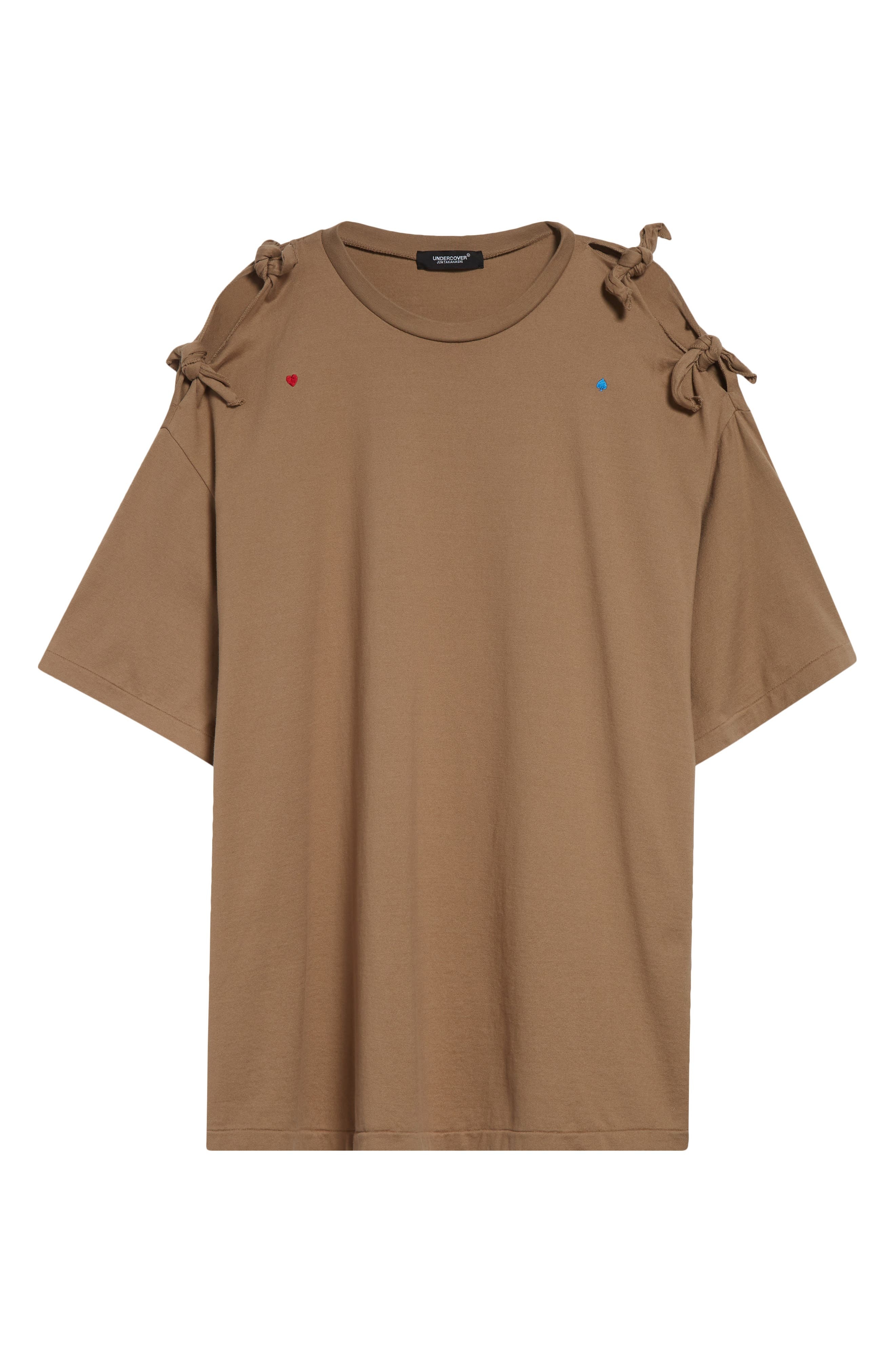 Undercover Embroidered Bow Sleeve Cotton T-Shirt in Gray Beige at Nordstrom - 6