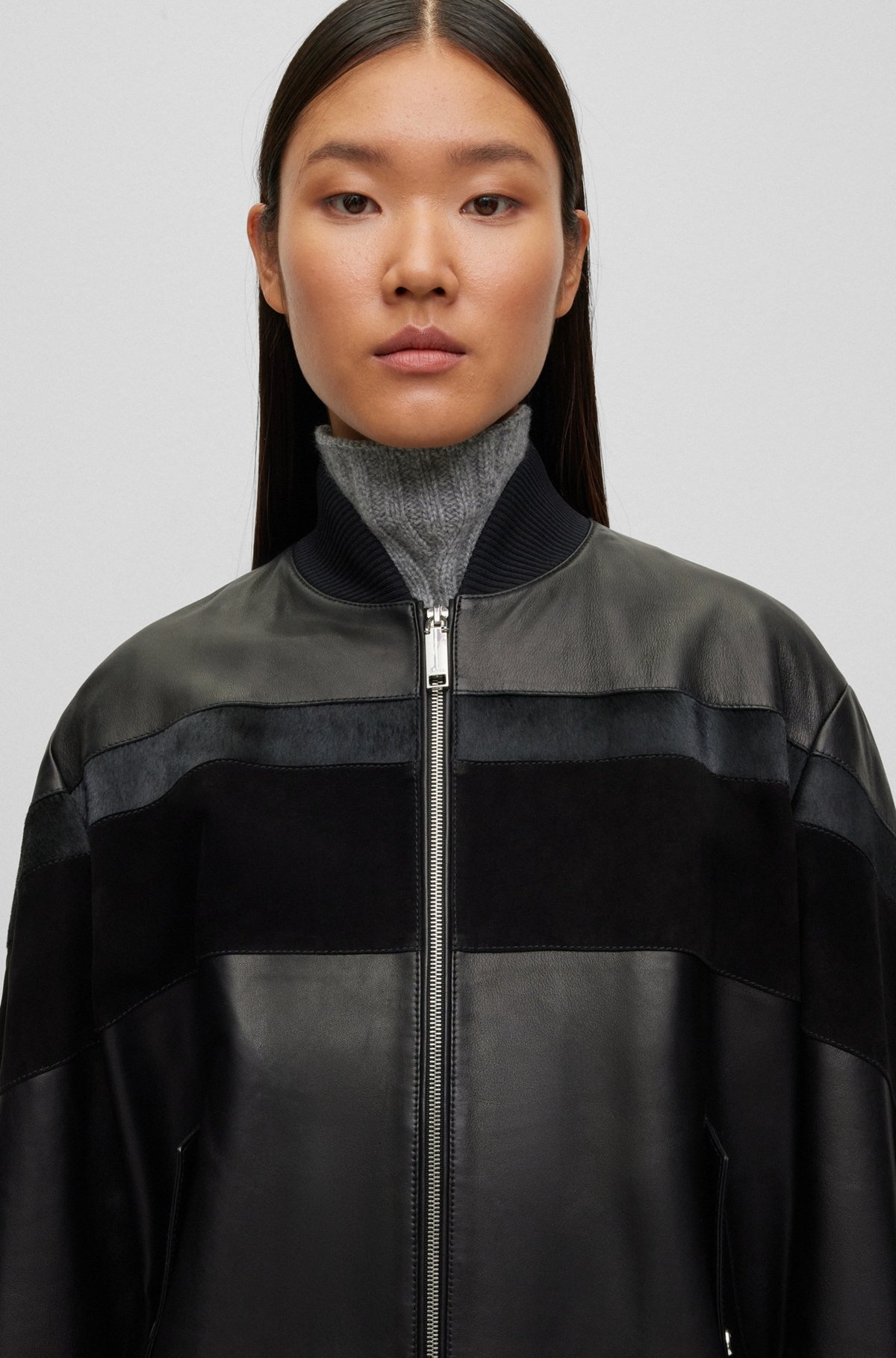 RELAXED-FIT JACKET WITH LEATHER AND SUEDE - 5