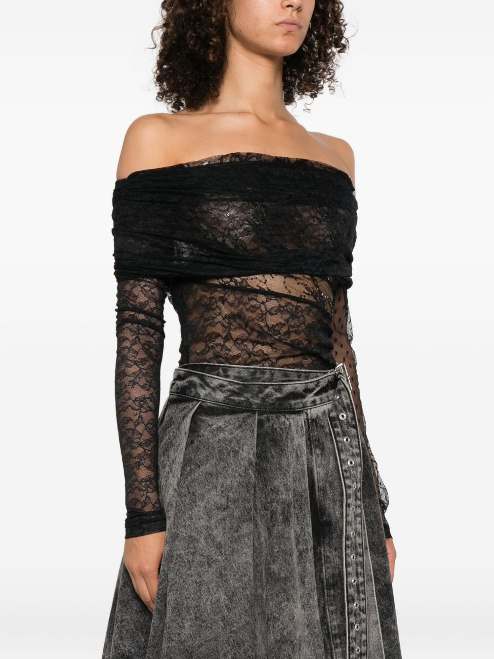 floral-lace bodysuit - 3