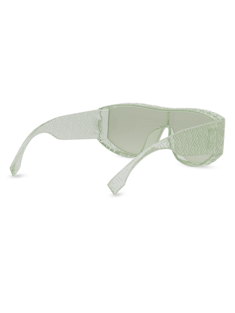 Men Fendi Lab Mask Sunglasses - Light Green Mirror 6
