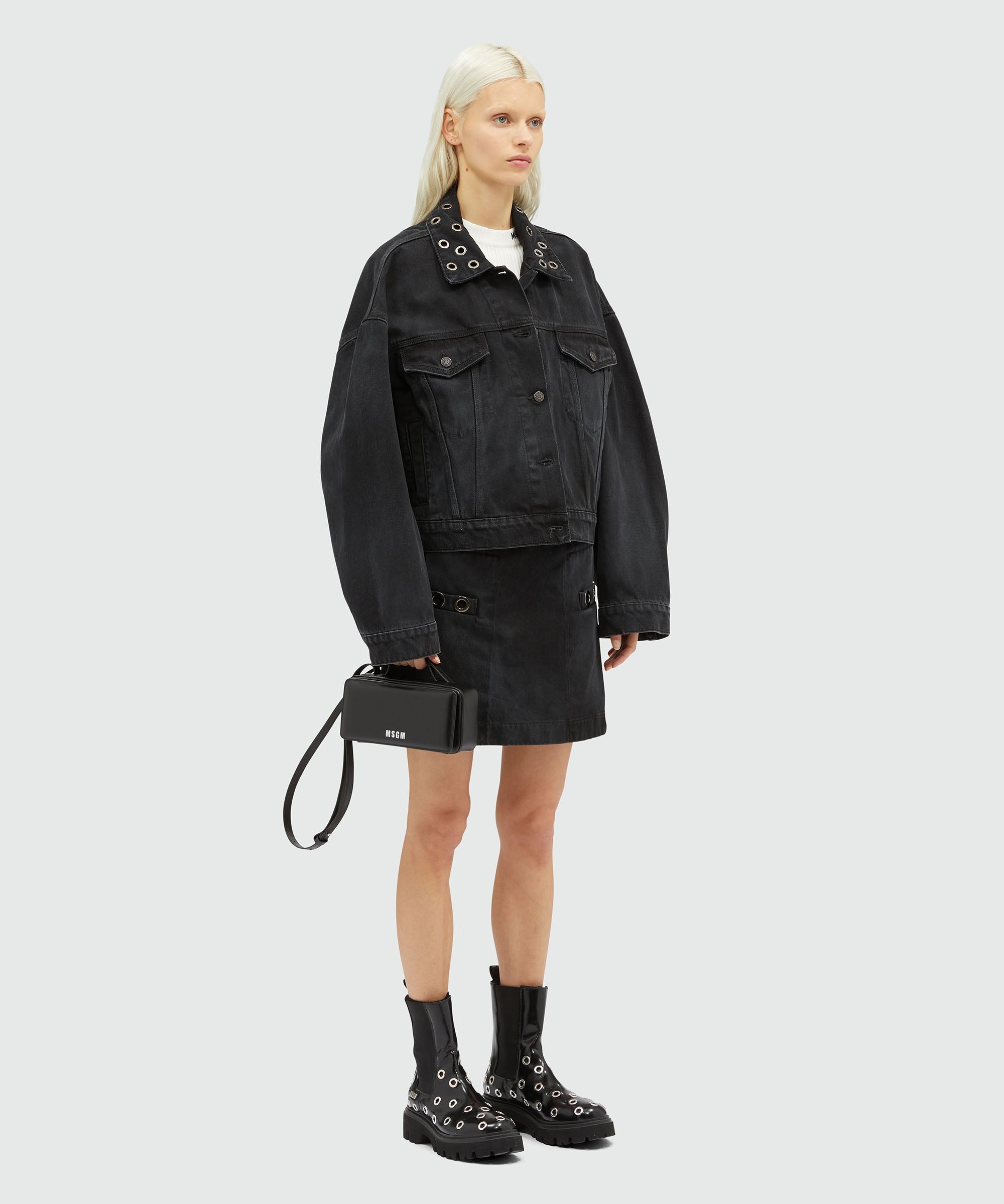Used denim miniskirt - 4