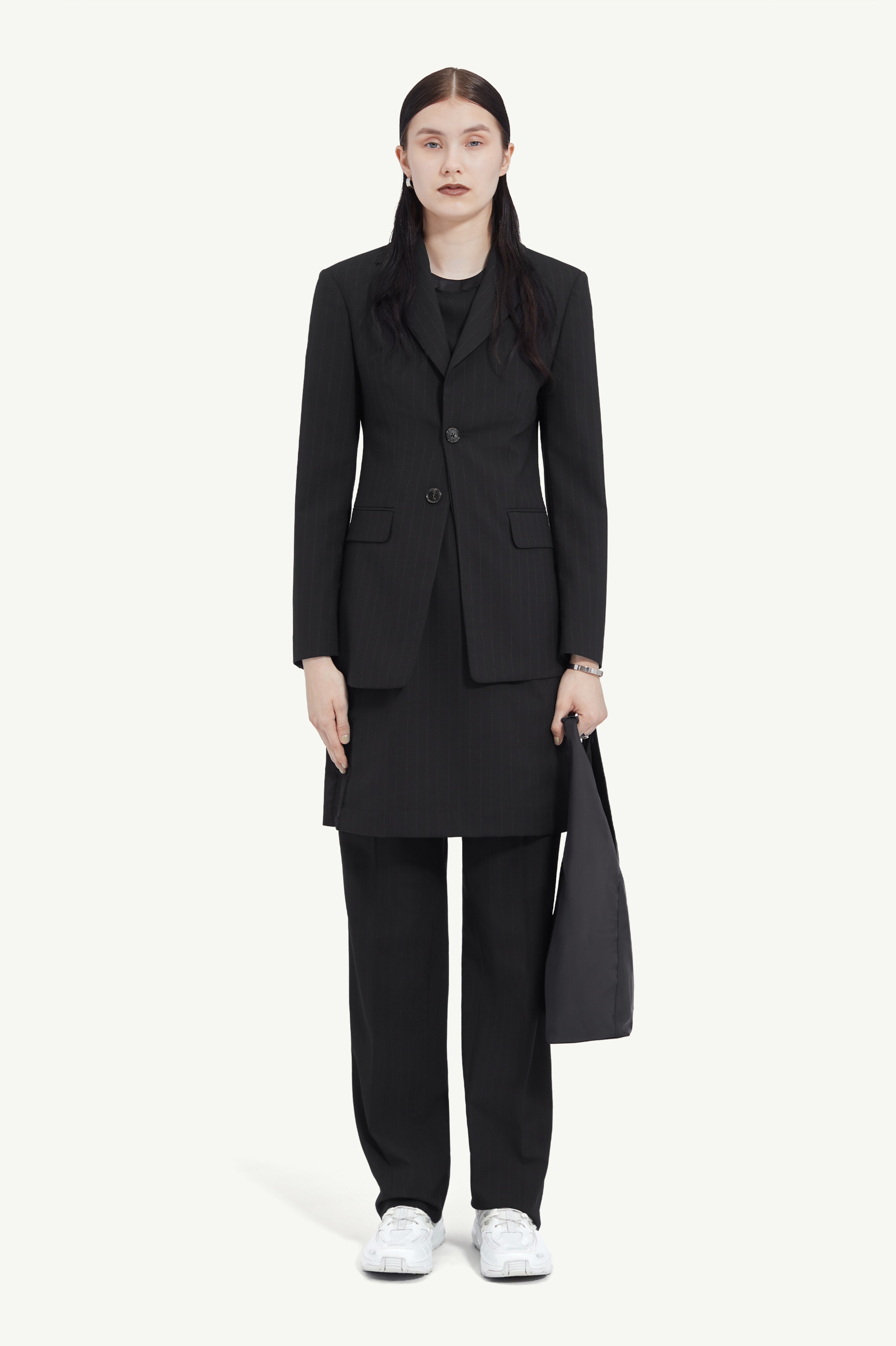 Pinstripe suit jacket - 2