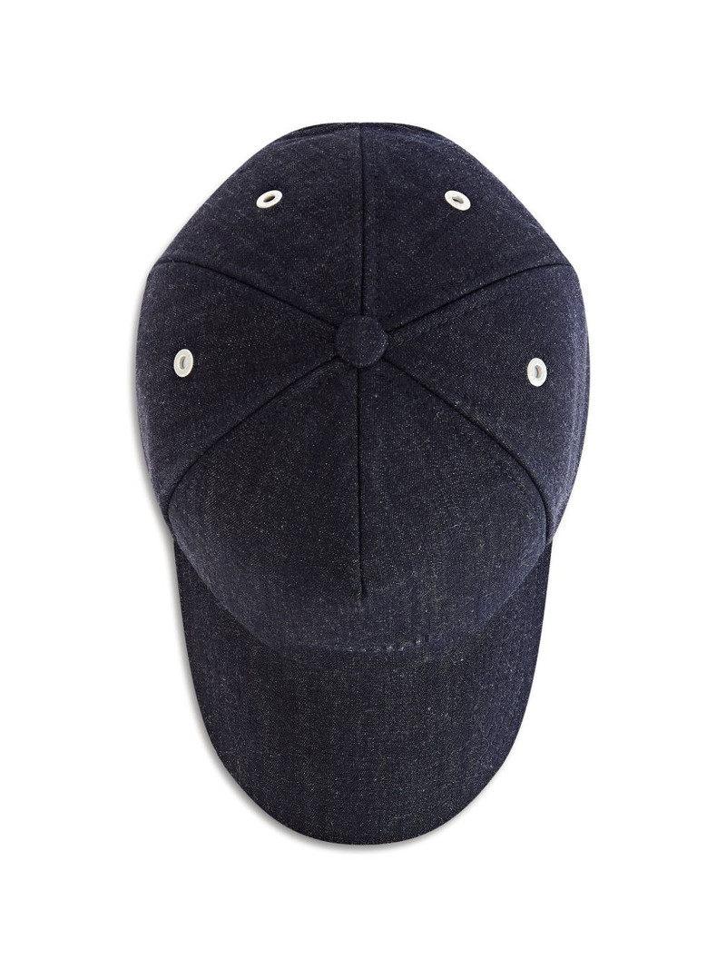 LARDINI embossed-logo denim-effect baseball cap outlook