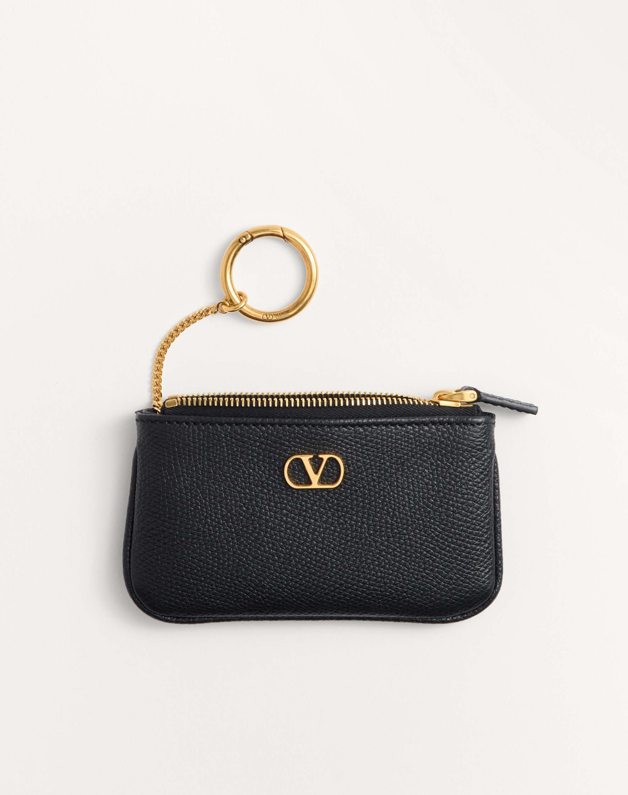 VLOGO SIGNATURE GRAINY CALFSKIN KEY RING - 6