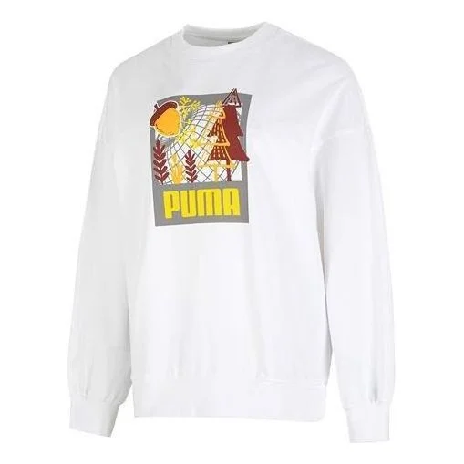 (WMNS) PUMA FF Bubble Sleeve Crew Neck Sweatshirt 'White' 538779-02 - 1