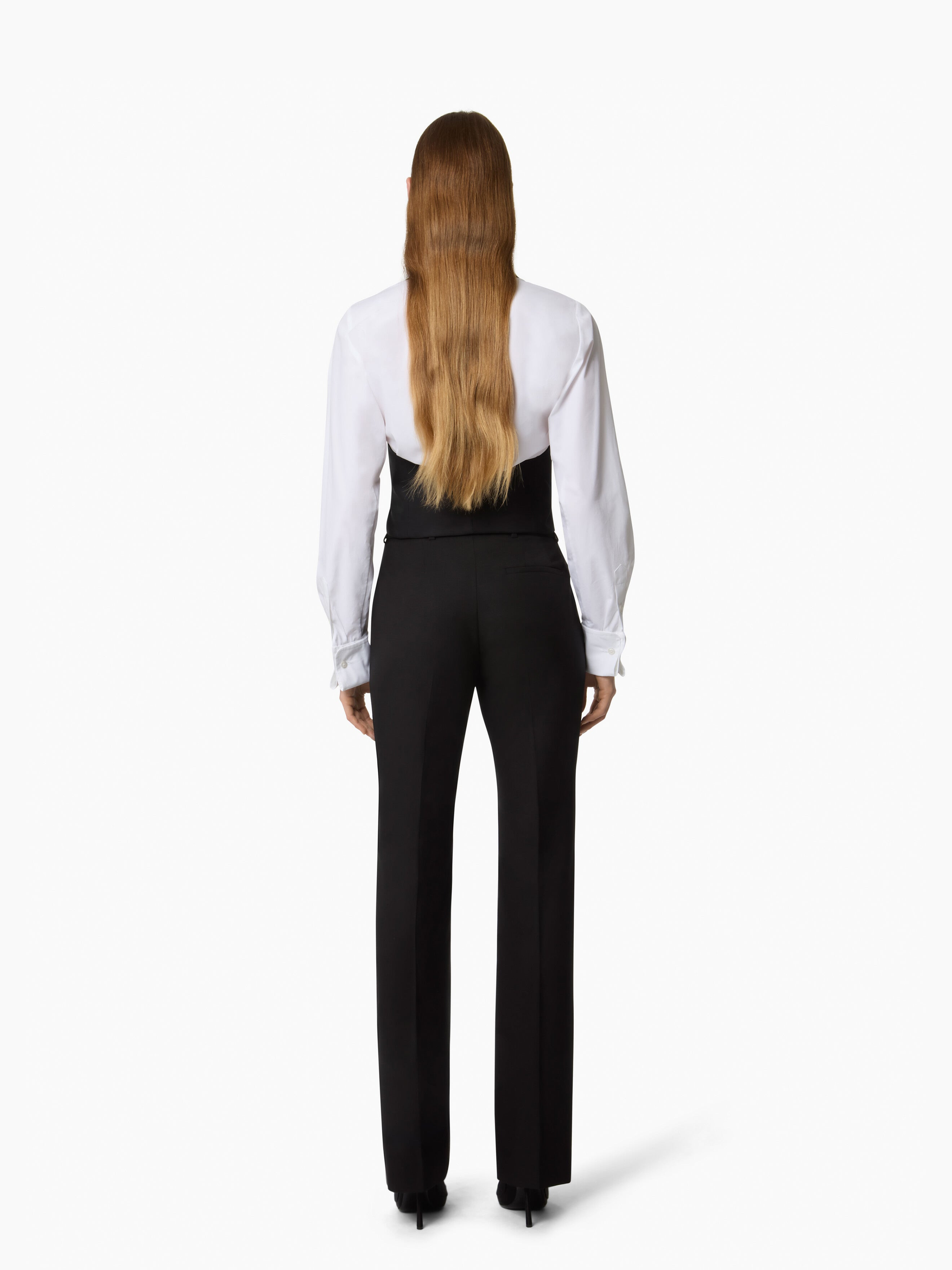 Black Straight Wool Pants - 3