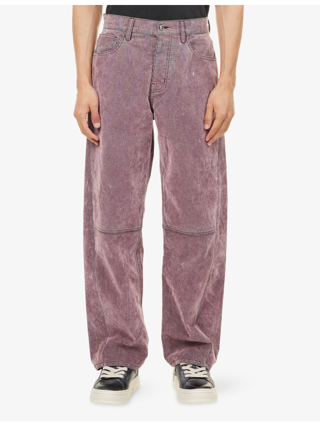 Flocked Venice Straight-Leg Denim Jeans - 3