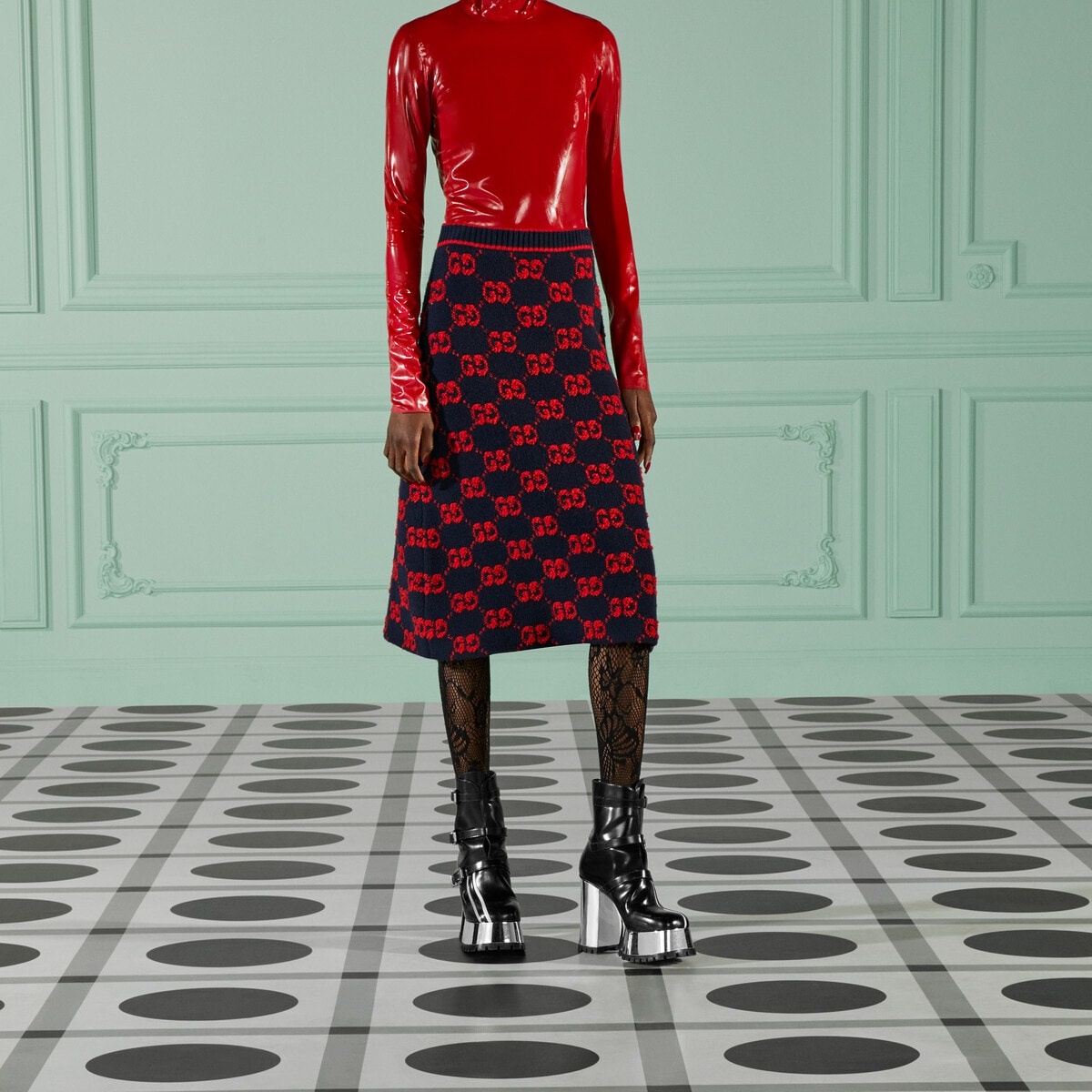 GG wool bouclé jacquard skirt - 5