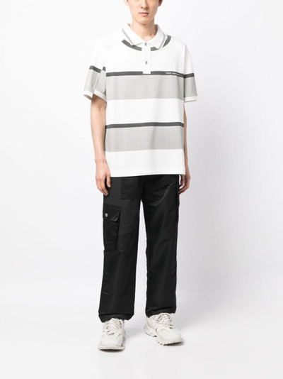 FENG CHEN WANG striped cotton polo shirt outlook