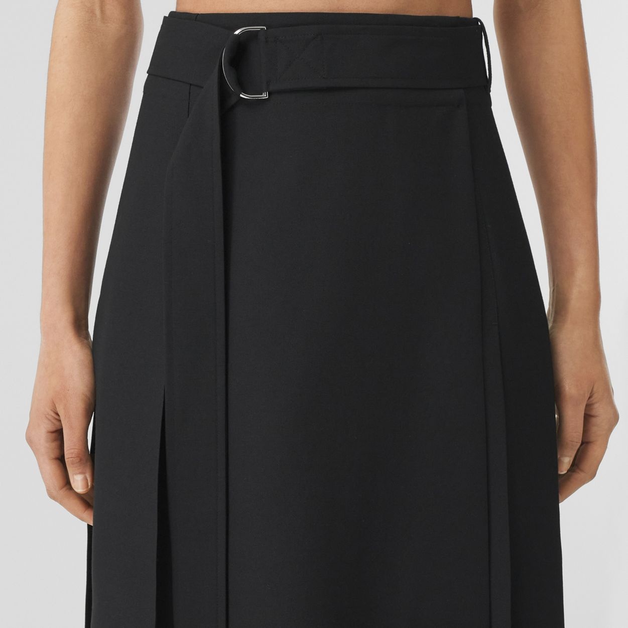 D-ring Detail Wool Pleated Skirt - 3