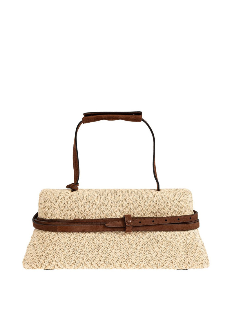 belt-detail woven tote bag 3